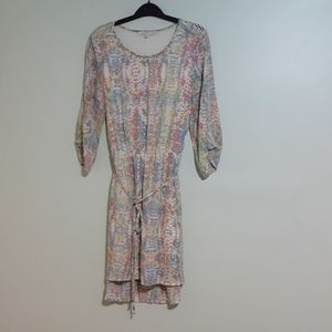 Spring/Summer Honeycomb Eyelet cutout High Low Pastel Dress Medium